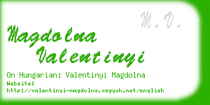magdolna valentinyi business card